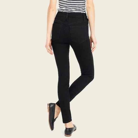 J. Crew Curvy Toothpick Jeans Stretch Ankle Length High Rise Black Size 37 - Picture 3 of 11